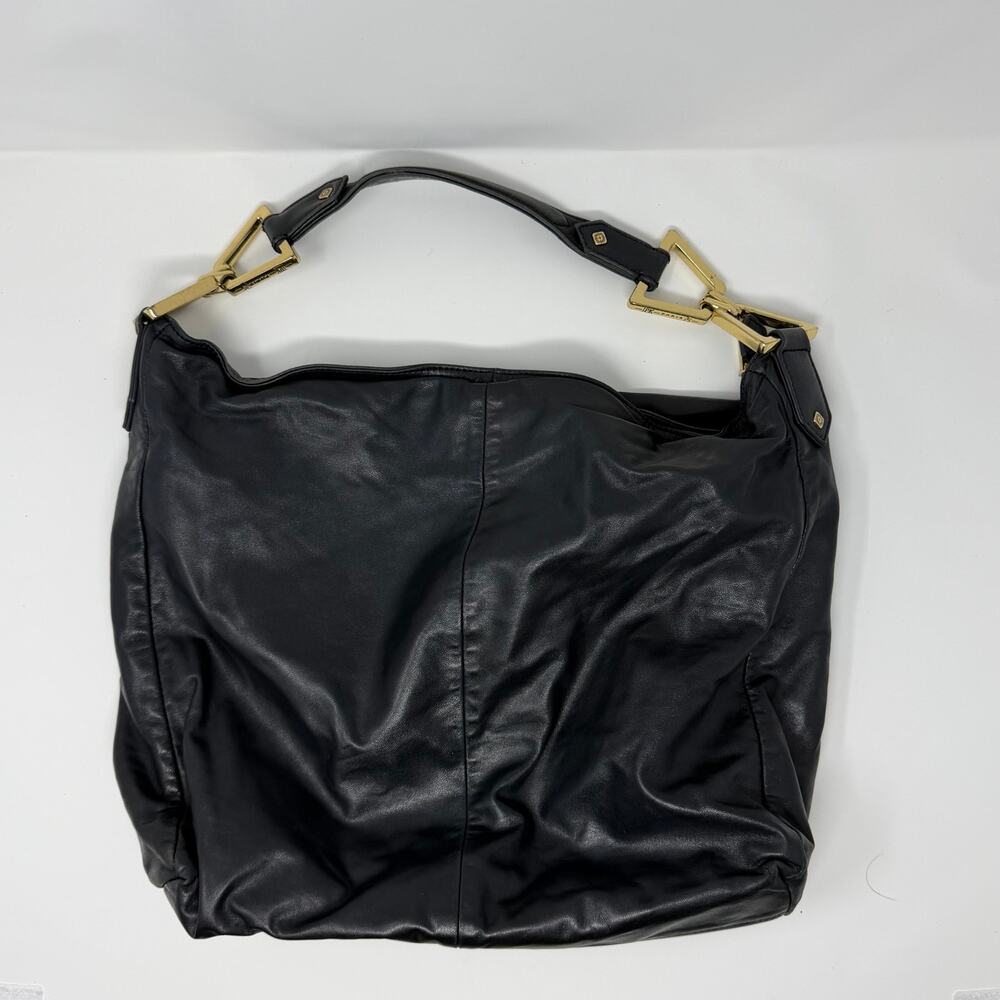 JPK Paris 75 Black Hobo Shoulder Bag Gold Hardware